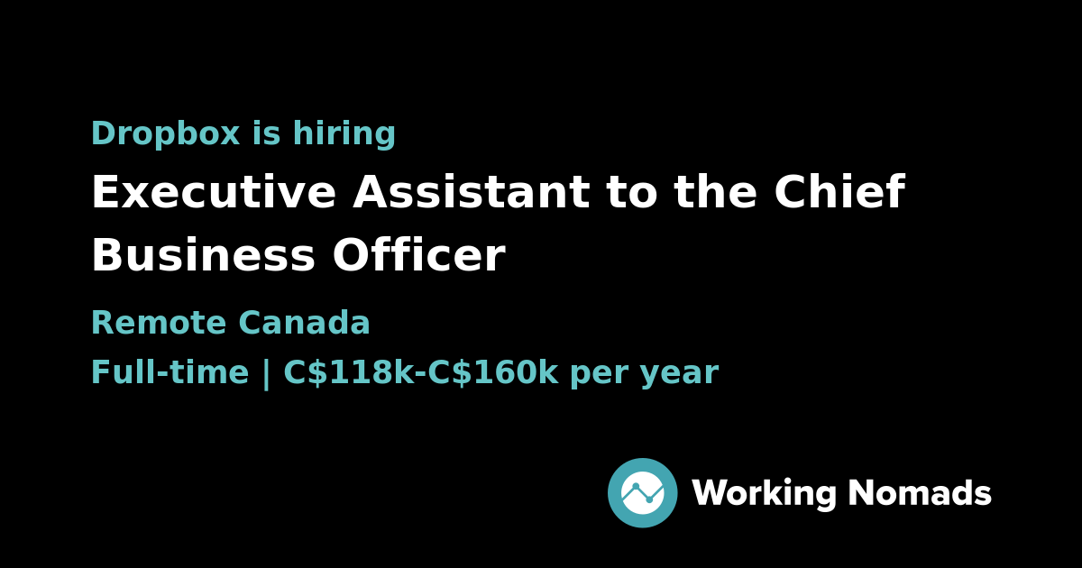 Cbo Administration Executive Assistant to the Chief Business Officer at Dropbox | Working ...