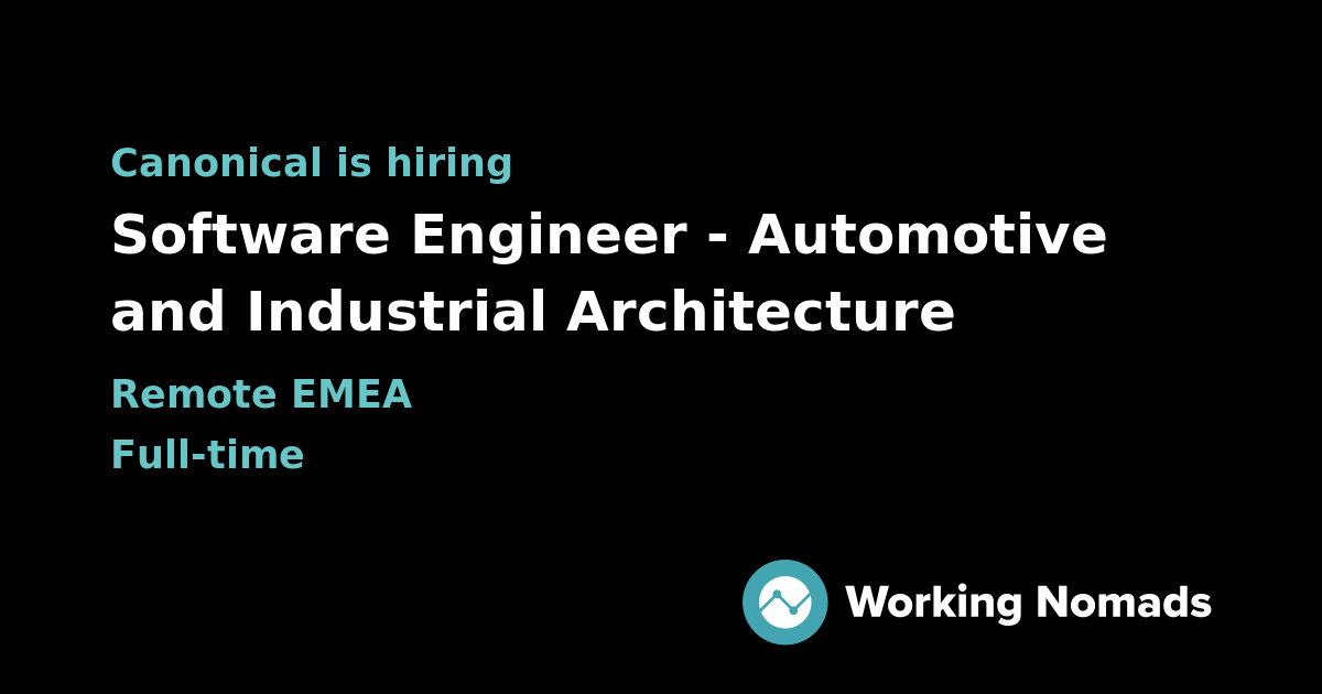 Software Engineer - Automotive and Industrial Architecture at